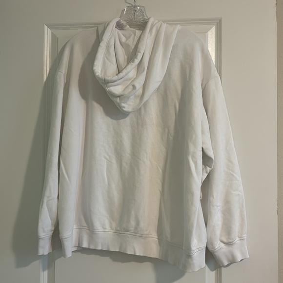 H&M Women’s M White Oversized Milano Embroidered Hoodie Sweatshirt - Picture 8 of 9
